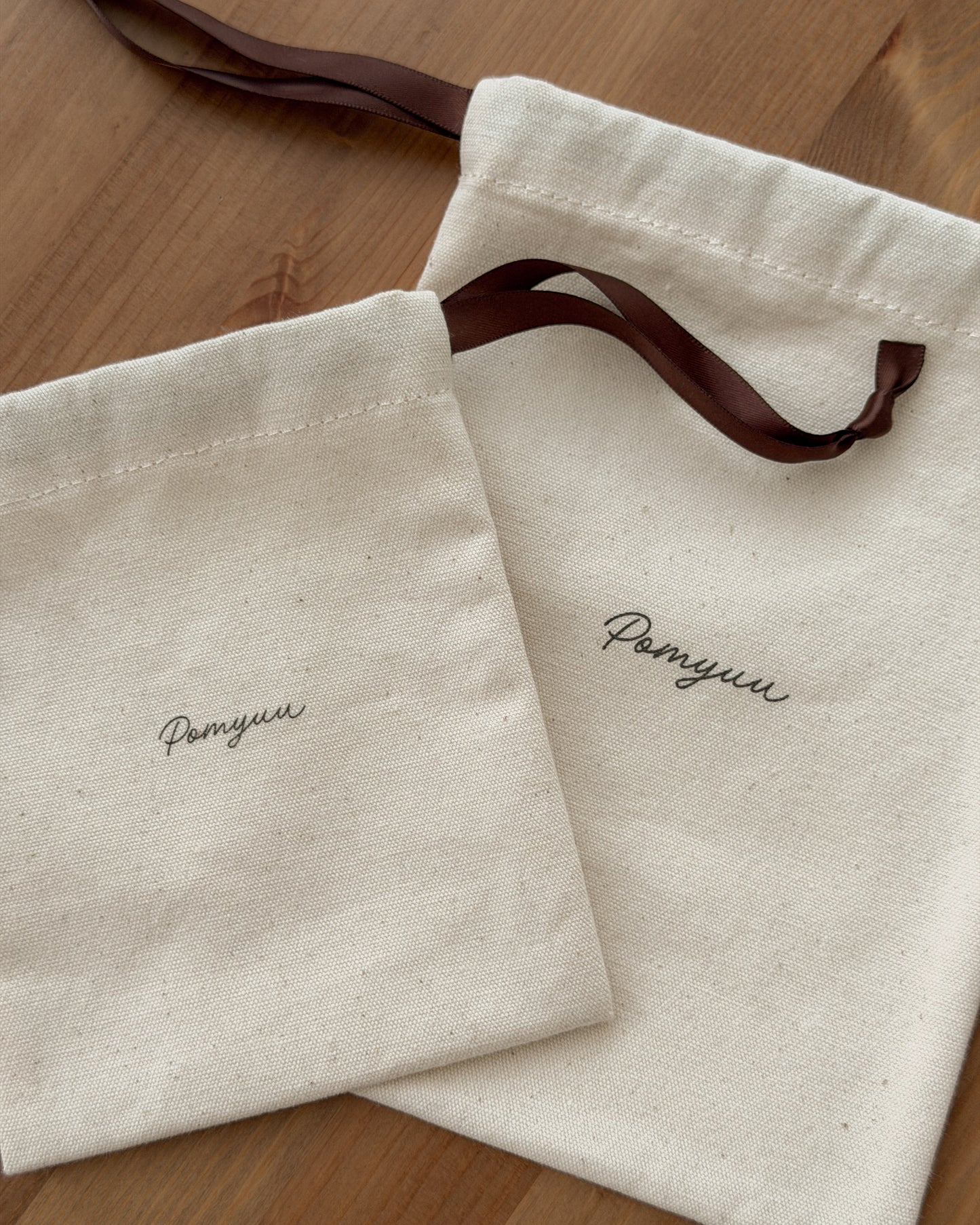 コットン巾着ポーチ 2サイズセット